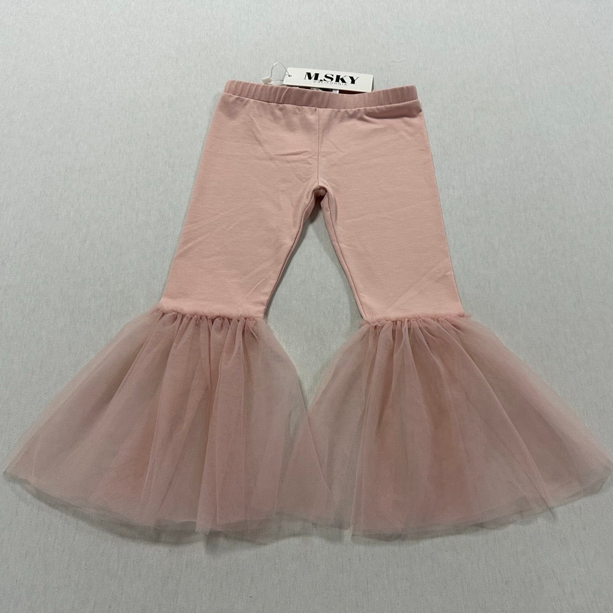 Tulle Bell Bottom Pants - Blush