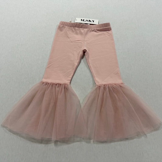 Tulle Bell Bottom Pants - Blush