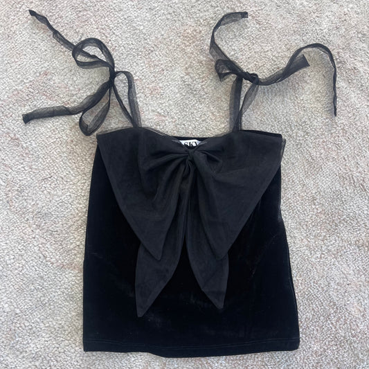 Bardot Bow Top - Velvet